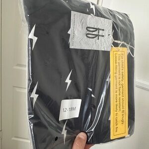 Forever French baby Black Bolt zippy 12/18m NIB/NWT